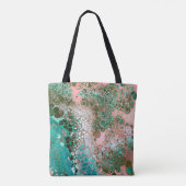 Tote Bag Peach & Turquoise Acrylic pour Abstract (Dos)