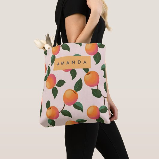Tote Bag Peachs Motifs de pêche personnalisés (De près)