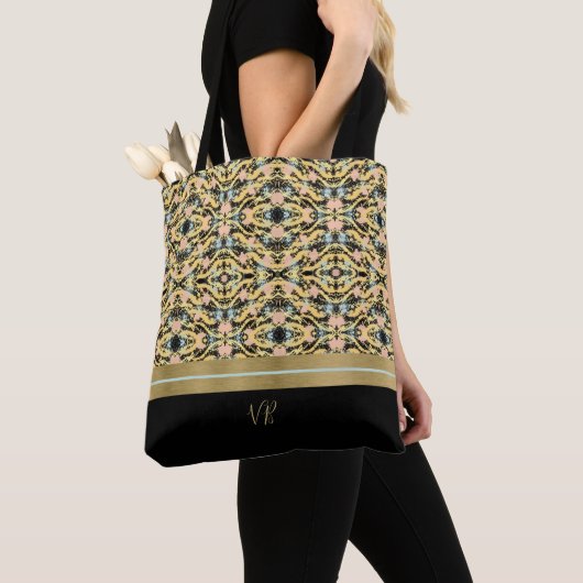 Tote Bag Peachy et noir couleur Splash (De près)