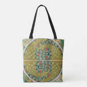 Tote Bag Peacock Art Nouveau Style rond design complexe (Dos)