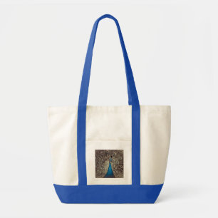 Tote Bag Peacock bleu antique