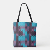Tote Bag peacock blue, purple, topaz blue and thunder (Dos)