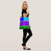 Tote Bag Peacock Color Geometric blocs (Sur le modèle)