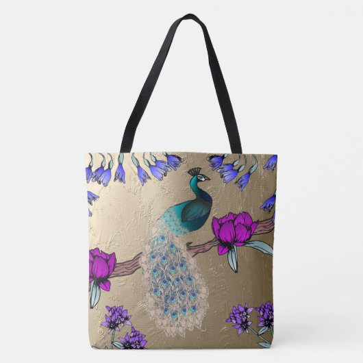 Tote Bag Peacock En Or (Devant)