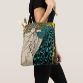 Tote Bag Peacock Fine Art Bird Nouveau (De près)