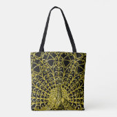 Tote Bag Peacock Gold Art Nouveau (Dos)