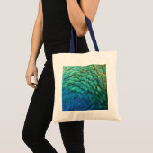 Tote Bag Peacock Plumes I Colorful Abstrait Nature Design (Devant (produit))