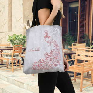 Tote Bag Peacock rose Personnalisé