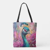 Tote Bag Peacock Whimsical Art Moderne Impressionniste (Dos)