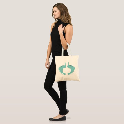 Tote Bag PEACOCKS dans AQUA Lightweight Fourre-tout (Devant (modèle))