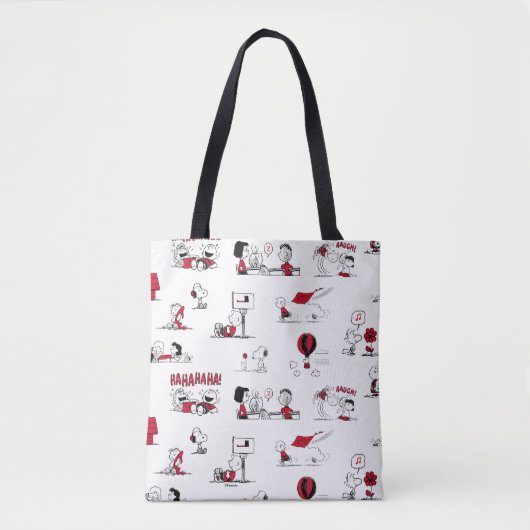 Tote Bag PEANUTS | Motif rouge et noir (Devant)