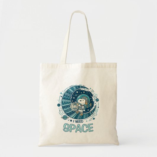 Tote Bag Peanuts | Snoopy Astronaut “I Need Space” (Devant)