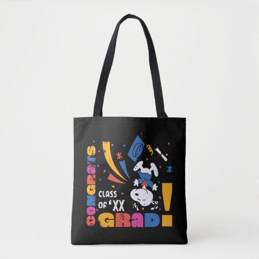 Tote Bag Peanuts Snoopy Congrats Grad Graduation Confetti (Devant)