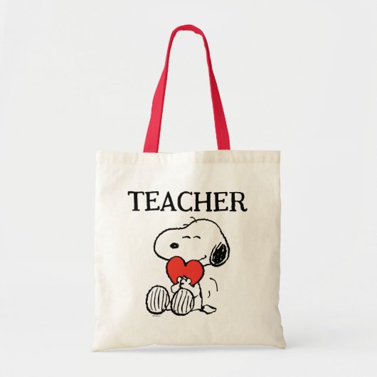 Tote Bag Peanuts | Snoopy Heart Hug Teacher (Devant)