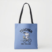 Tote Bag Peanuts | Snoopy & Woodstock Bicycle Teacher (Devant)