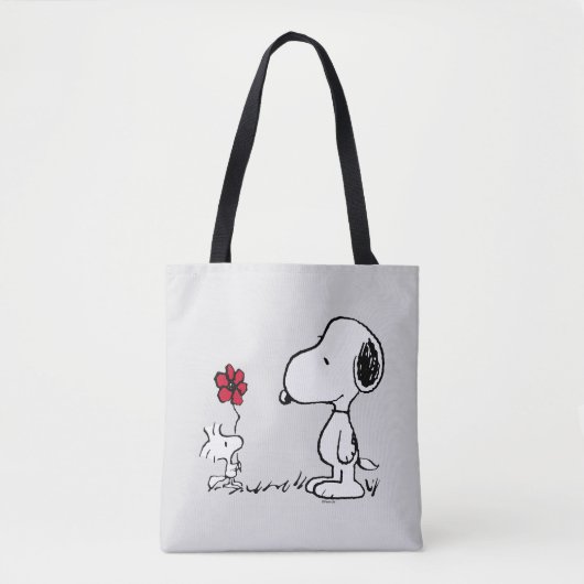 Tote Bag Peanuts | Snoopy & Woodstock Rouge & Noir (Devant)