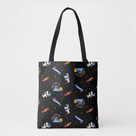 Tote Bag Peanuts Snoopy Your Future Looks Bright Graduation (Devant)