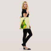 Tote Bag Pear aquarelle fruit vert (Sur le modèle)