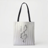 Tote Bag Pearlesque barre les notes noires de musique de (Devant)