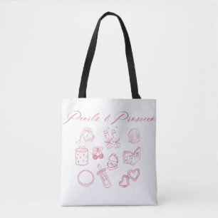 Tote Bag Pearls & Prosecco Design Enterrement de vie de j