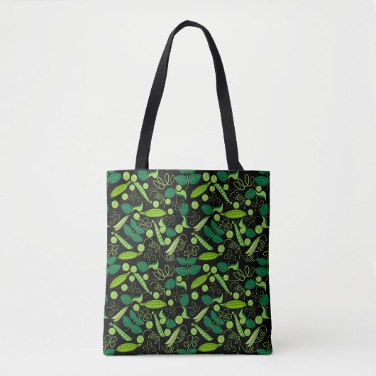 Tote Bag Peas motif 01.bw Black BG (Devant)