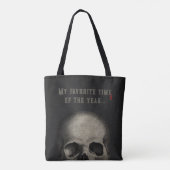 Tote Bag Peau de la fête d'Halloween adulte noir (Dos)