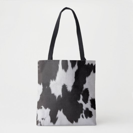 Tote Bag peau de vache noir (Devant)