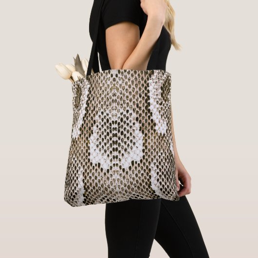Tote Bag peau python, motif de serpent, motif de peau anima (De près)