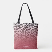 Tote Bag Peau rose de léopard de parties scintillantes (Dos)