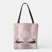 Tote Bag Peau rose rose Or Blush Sparkly Diamond Maquillage (Dos)