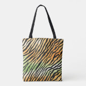 Tote Bag Peau tigre rayée moderne Imprimer gros chats félin (Dos)