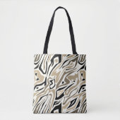 Tote Bag Peau zèbre abstrait sans couture cuir moderne noir (Devant)