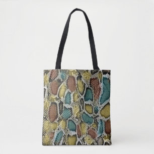 Tote Bag Peaux de serpent colorées : conception transparent