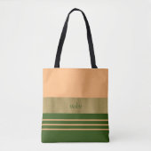 Tote Bag Pêche douce et vert forestier (Devant)