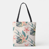Tote Bag Pêche et vert tropical (Dos)