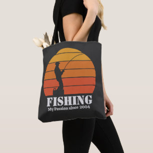 Tote Bag Pêche Hobby Retro Sunset Personnaliser