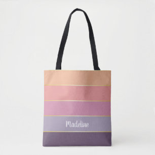 Tote Bag Pêche violette Couleur Été Personnalisé Blocage Ba