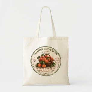 Tote Bag Pêches de marché vintage de fermiers français