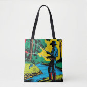 Tote Bag Pêcheur Cow-boy sur la rive (Devant)