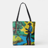 Tote Bag Pêcheur Cowboy sur la Rive (Dos)