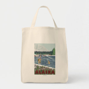 Tote Bag Pêcheur de mouche - parc national de Denali,