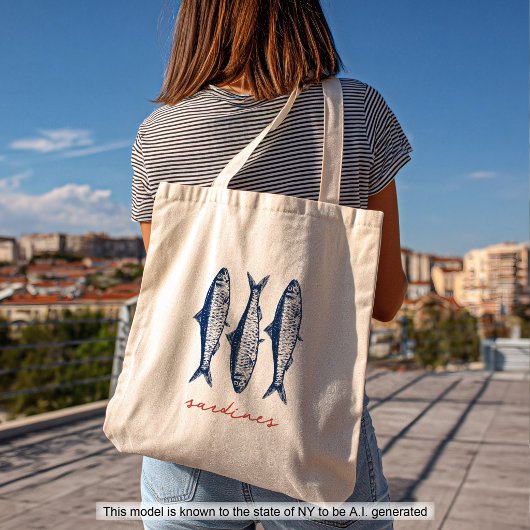 Tote Bag Pêcheur de sardines Esthétique Côtière