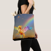 Tote Bag Pégasus à licorne arc-en-ciel (De près)