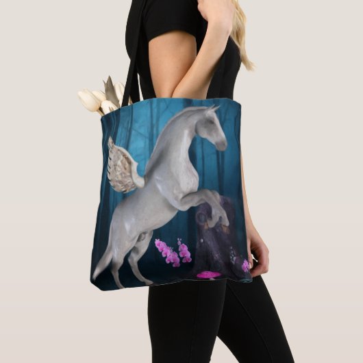 Tote Bag Pegasus Forêt magique Imaginaire Cheval Art (De près)