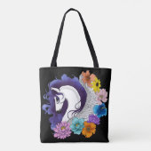 Tote Bag Pegasus Noir Floral (Dos)