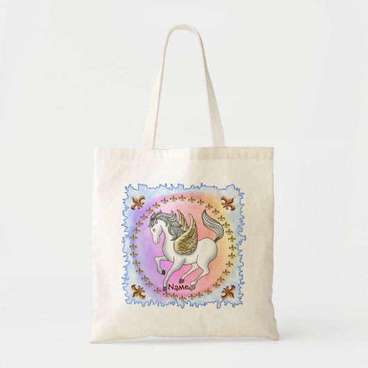 Tote Bag Pegasus Unicorn en blanc (Devant)