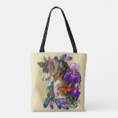 Tote Bag Peignez le mustang de cheval avec l'iris et les (Dos)