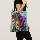 Tote Bag Peignez le mustang de cheval avec l'iris et les (De près)
