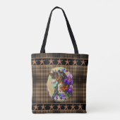 Tote Bag Peindre Cheval Mustang avec Iris et papillons (Dos)