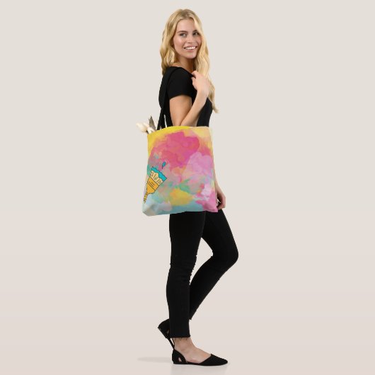 Tote Bag peint avec une brosse (Sur le modèle)